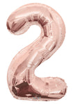 Convergram Mylar & Foil Rose Gold Number 2 Balloon 34″