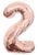 Convergram Mylar & Foil Rose Gold Number 2 Balloon 34″