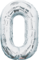 Globo Plata Número 0 (Cero) 34″