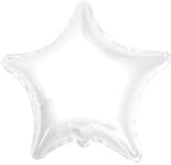 Convergram Mylar & Foil Solid Star White 9″ Balloon