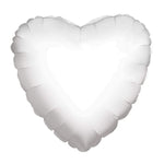 Convergram Mylar & Foil White Heart 18″ Balloon