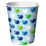 Convergram Party Supplies Ocean Preppy Blue Whale 9oz Cups (8 count)