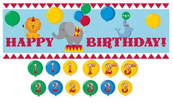 Creative Converting Happy Birthday Circus Time Customizable Banner