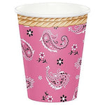 Creative Converting Pink Bandana Paper Cups 9oz (8 count)