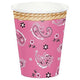 Pink Bandana Paper Cups 9oz (8 count)