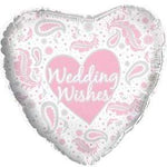 CTI Wedding Wishes Paisley Pink18″ Heart Balloon
