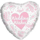 Wedding Wishes Paisley Pink18″ Heart Balloon