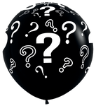 Gender Reveal Black with Question Marks 36″ Latex Balloons by Sempertex from Instaballoons