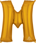 Gold Letter M 34″ Foil Balloon by Anagram from Instaballoons