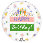 Happy Birthday Cake Slice Clearz 18″ Foil Balloon by Anagram from Instaballoons