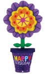 Happy Birthday Flower Pot 63″ Foil Balloon by Betallic from Instaballoons