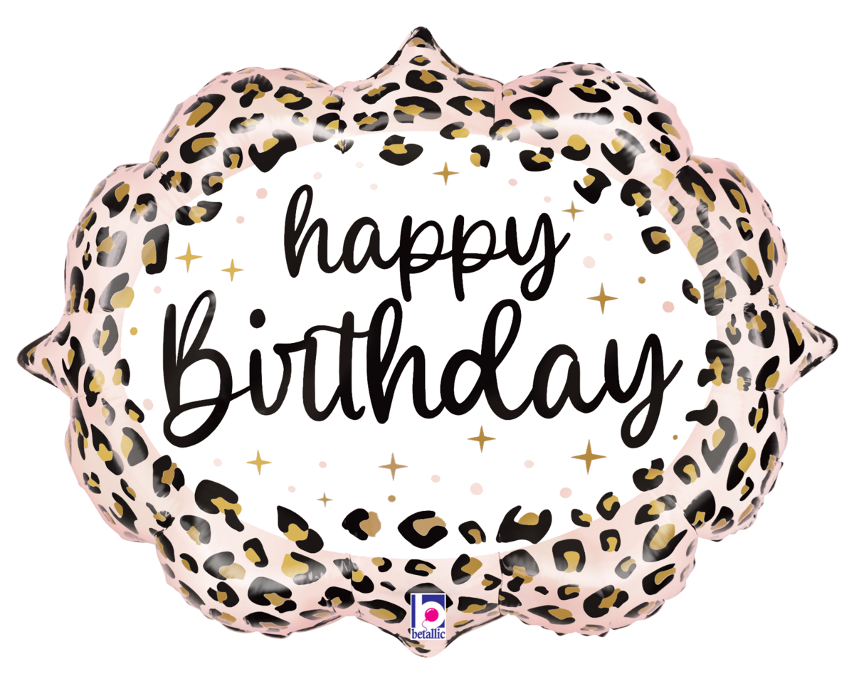 Happy Birthday Leopard Print 27″ Balloon – instaballoons Wholesale