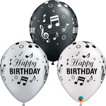 Happy Birthday Music Notes 11″ Latex Balloons by Qualatex from Instaballoons