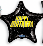 Happy Birthday Space Stars 18″ Foil Balloon by Convergram from Instaballoons