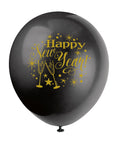 Happy New Year 12″ Latex Balloons by Unique from Instaballoons