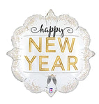 Happy New Year Metallic Diamond 31″ Foil Balloon by Betallic from Instaballoons