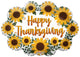 Happy Thanksgiving Sunflower 20″ Balloon