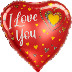 I Love You Glitter Hearts 28″ Foil Balloon by Anagram from Instaballoons