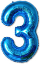 Number 3 Blue 34″ Balloon