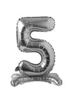 Imported Mylar & Foil #5 Silver Standing 34″ Balloon