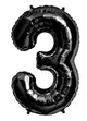 Black Number 3 34″ Balloon