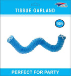 Imported Party Supplies Light blue Tissue Garland Light Blue