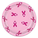 instaballoons Party Supplies Pink Ribbon Plates 9″ (8 count)