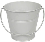 instaballoons Party Supplies White Metal Bucket 5.5X6