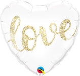 Love White Heart 18″ Foil Balloon by Qualatex from Instaballoons