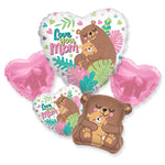 Love You Mom Bear  Foil Balloon by Convergram from Instaballoons