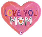Love You Mom Heart 24″ Foil Balloon by Betallic from Instaballoons