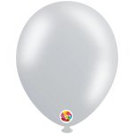 Metallic Silver 10″ Latex Balloons by Balloonia from Instaballoons