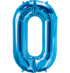 Blue Number 0 (Zero) 34" Balloon