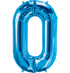 Globo Azul Número 0 (Cero) 34"