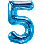 Northstar Mylar & Foil Blue Number 5 (Five) 34" Balloon