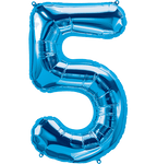 Northstar Mylar & Foil Blue Number 5 (Five) 34" Balloon