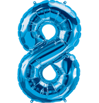 Northstar Mylar & Foil Blue Number 8 (Eight) 34" Balloon