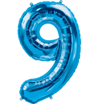 Blue Number 9 (Nine) 34" Balloon