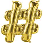 Northstar Mylar & Foil Gold # (Hashtag) 16" Balloon