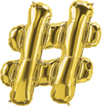 Gold # (Hashtag) 34" Balloon