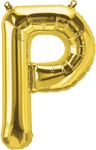 Northstar Mylar & Foil Gold Letter P 16" Balloon