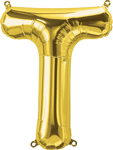 Northstar Mylar & Foil Gold Letter T 16" Balloon