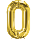 Northstar Mylar & Foil Gold Number 0 (Zero) 34" Balloon