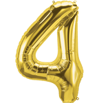 Northstar Mylar & Foil Gold Number 4 (Four) 34" Balloon