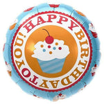 Northstar Mylar & Foil Happy Birthday Cherry Cupcake 18″ Balloon