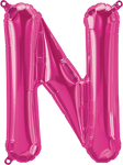 Northstar Mylar & Foil Magenta Letter N 16" Balloon