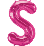 Northstar Mylar & Foil Magenta Letter S 34" Balloon