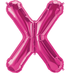 Northstar Mylar & Foil Magenta Letter X 34" Balloon
