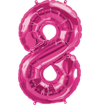 Northstar Mylar & Foil Magenta Number 8 (Eight) 34" Balloon