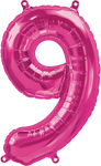 Northstar Mylar & Foil Magenta Number 9 (Nine) 16" Balloon